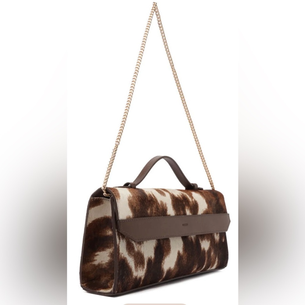 Suede Animal Print Crossbody Bag with Chain Strap – Arezzo - Picture 3 of 4